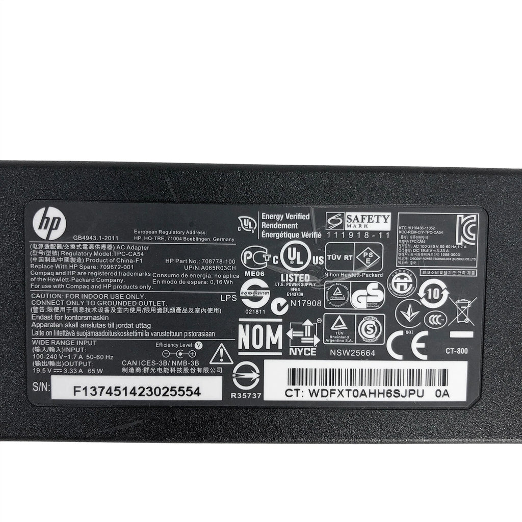 NEW Genuine 65W HP AC Adapter for Sleekbook Ultrabook Envy 6 RMN TPN-C103 OEM