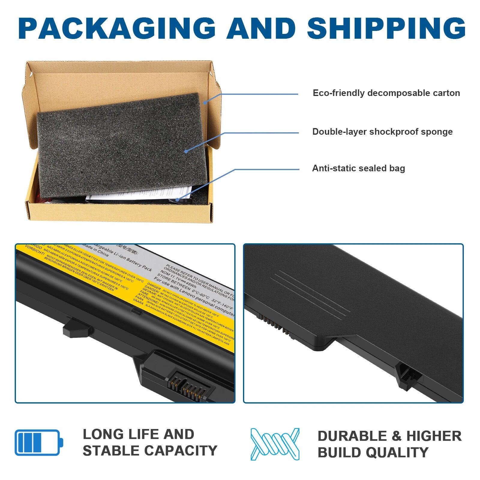 Replace G460 Battery for Lenovo G460A G560 G780 V360 V370 Z560 Z565 L09S6Y02 NEW