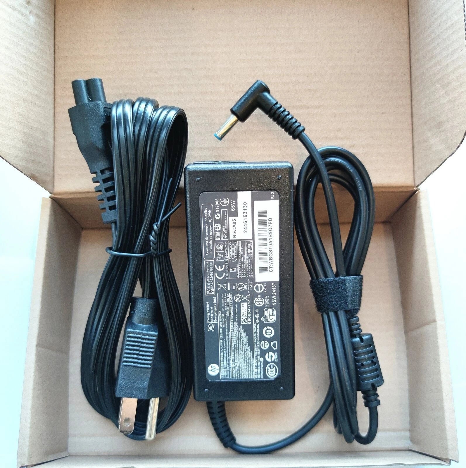 Genuine OEM HP Laptop Charger AC Power Adapter 65W Blue tip 4.5mm 19.5V 3.33A