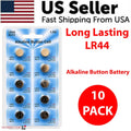 LR44 10 PACK LR44 AG13 A76 L1154 357 303 LED Button 1.5V Cell Alkaline Battery