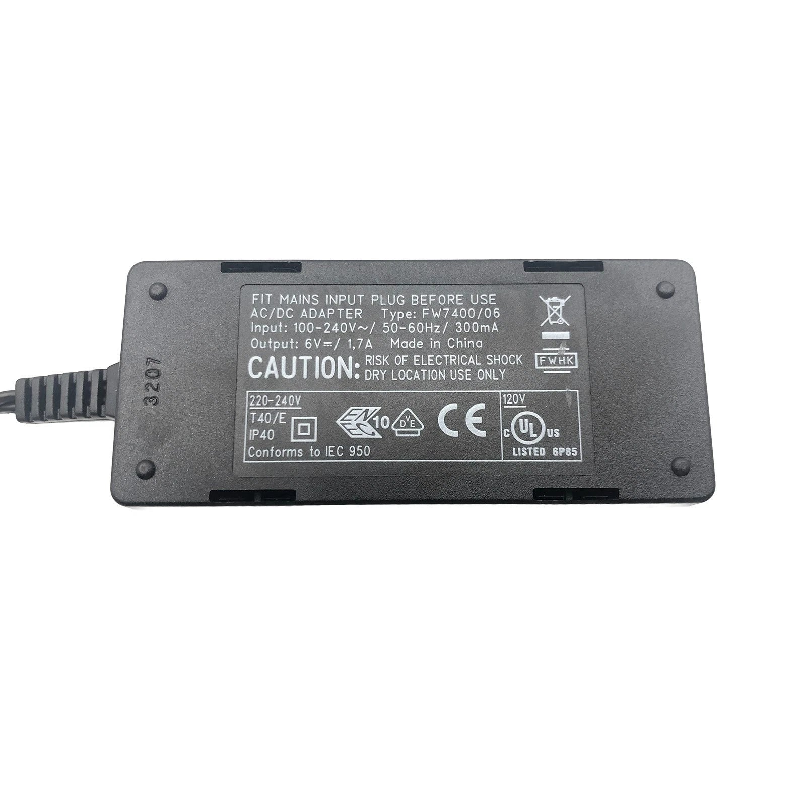 New Genuine Promethean FW7400/06 Adapter Power Supply 6V 1.7A Charger 4x1.7mm