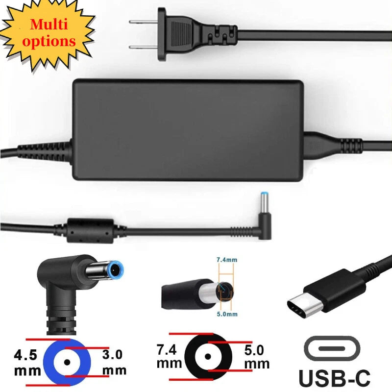 For HP Blue/black Tip Laptop/PC/Mini/Thin Charger AC Adapter Power Supply Cord