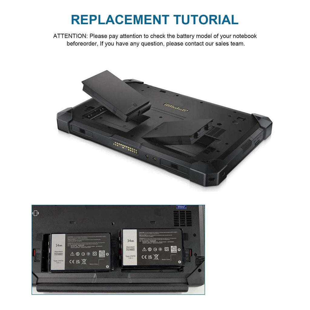 Lot J7HTX Battery For Dell Latitude 12 7202 12 7212 7220 7XNTR 0FH8RW 34WH