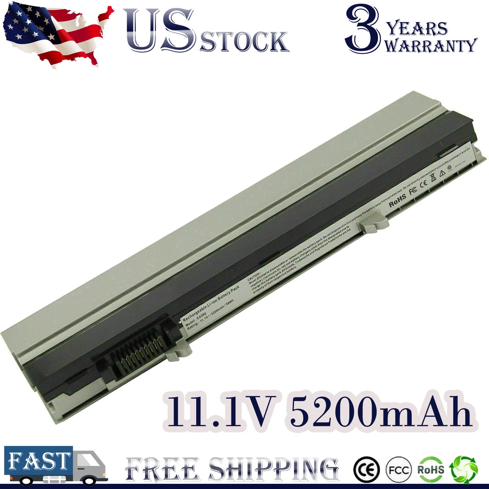 6 Cell Laptop Battery For Dell Latitude E4310 E4300N E4300 P8F45 R3026 312-0822
