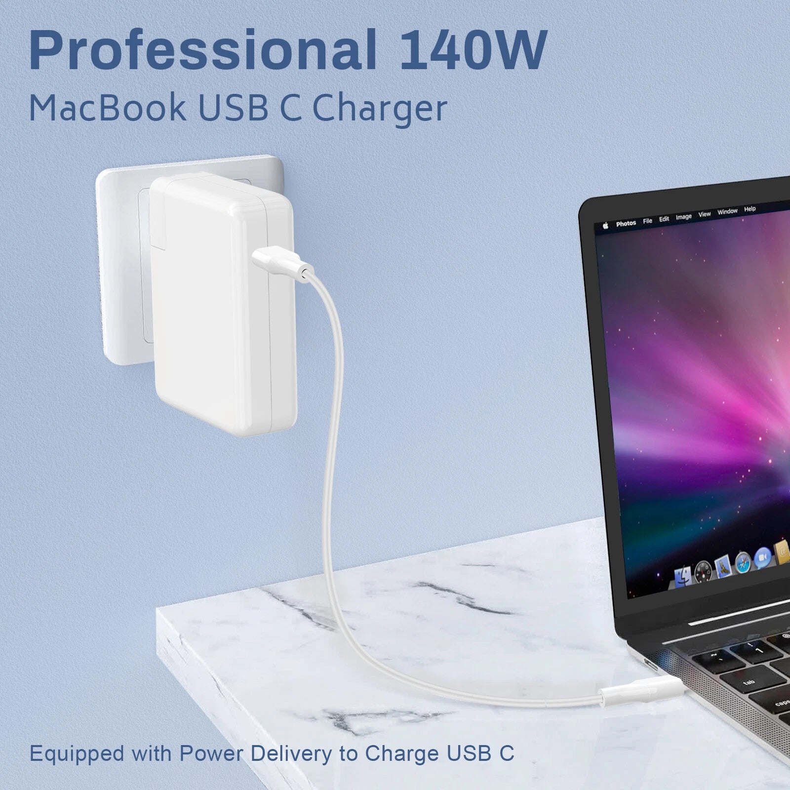 140W USB C Charger Adapter For MacBook Pro 16 15 14 13 2023-2021 MacBook Air 13"