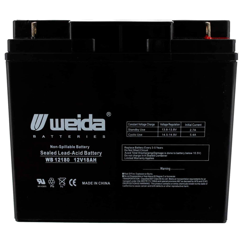 NEW 12V 18Ah SLA Battery WB12180 For UB12180, PS12180 WKA12-18NBL
