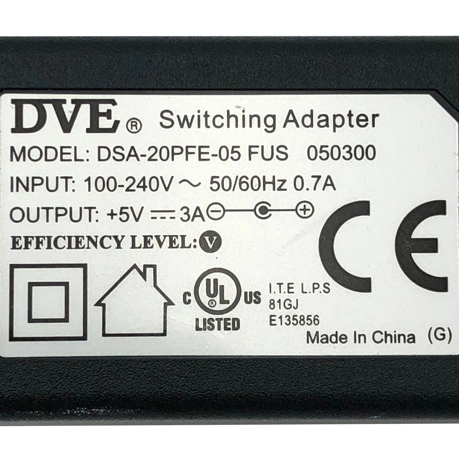 NEW Original DVE Switching Wall Power Adapter 5V 3A DSA-20PFE-05 FUS 050300 OEM