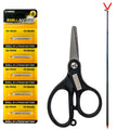 Handy Fishing Kit: 5pc CR435 Bobber Batteries, Fish Line Scissors and Rod Holder