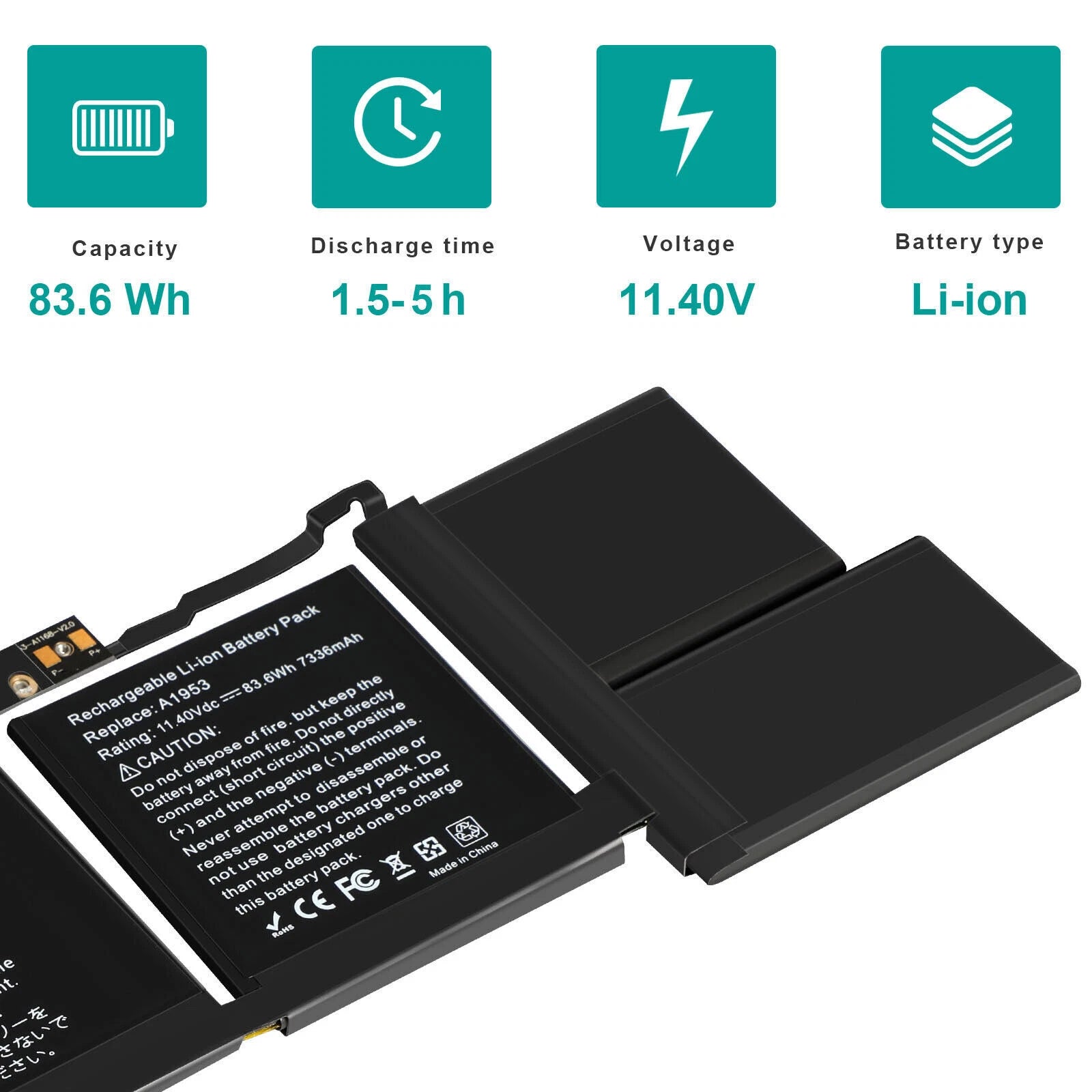 A1990 A1953 Battery for MacBook Pro 15" Touch Bar EMC 3215 3359 Mid 2018 2019