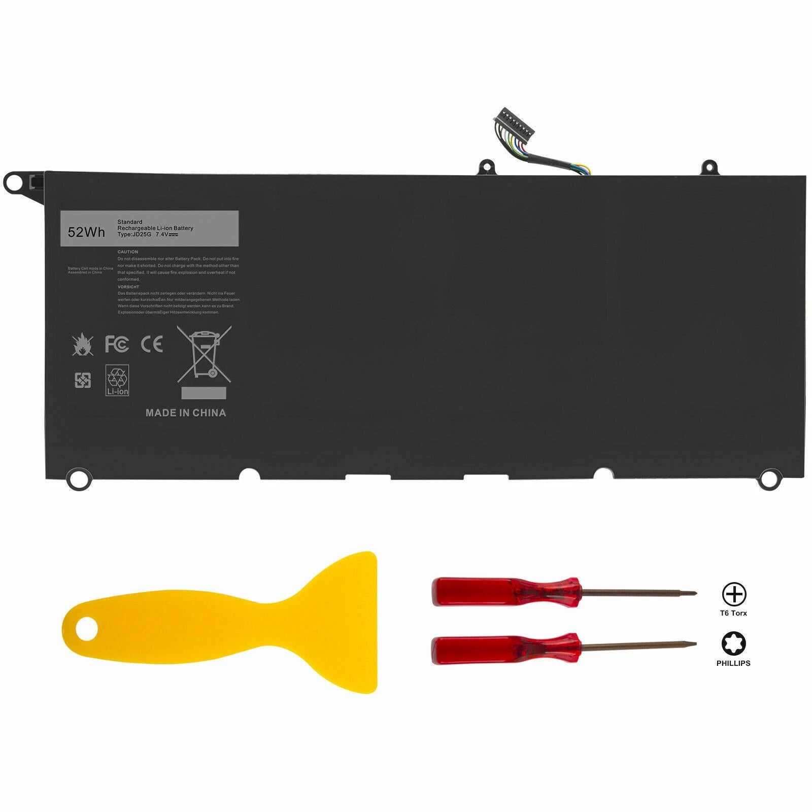 Replace JD25G Battery For Dell XPS 13 13 9350 XPS 13 9343 JHXPY RWT1R 0DRRP 52Wh