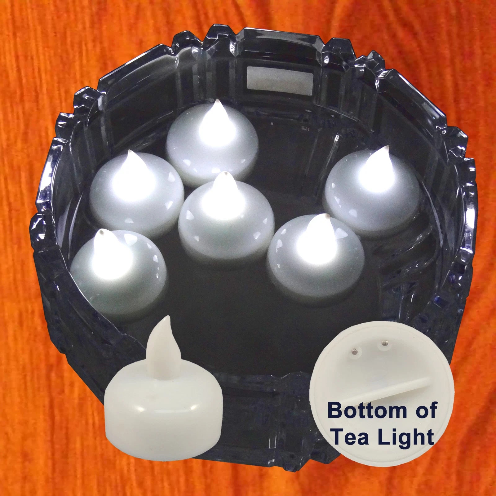 12 Flameless Floating LED tealight Battery operated Candle WHITE tea lights NEW