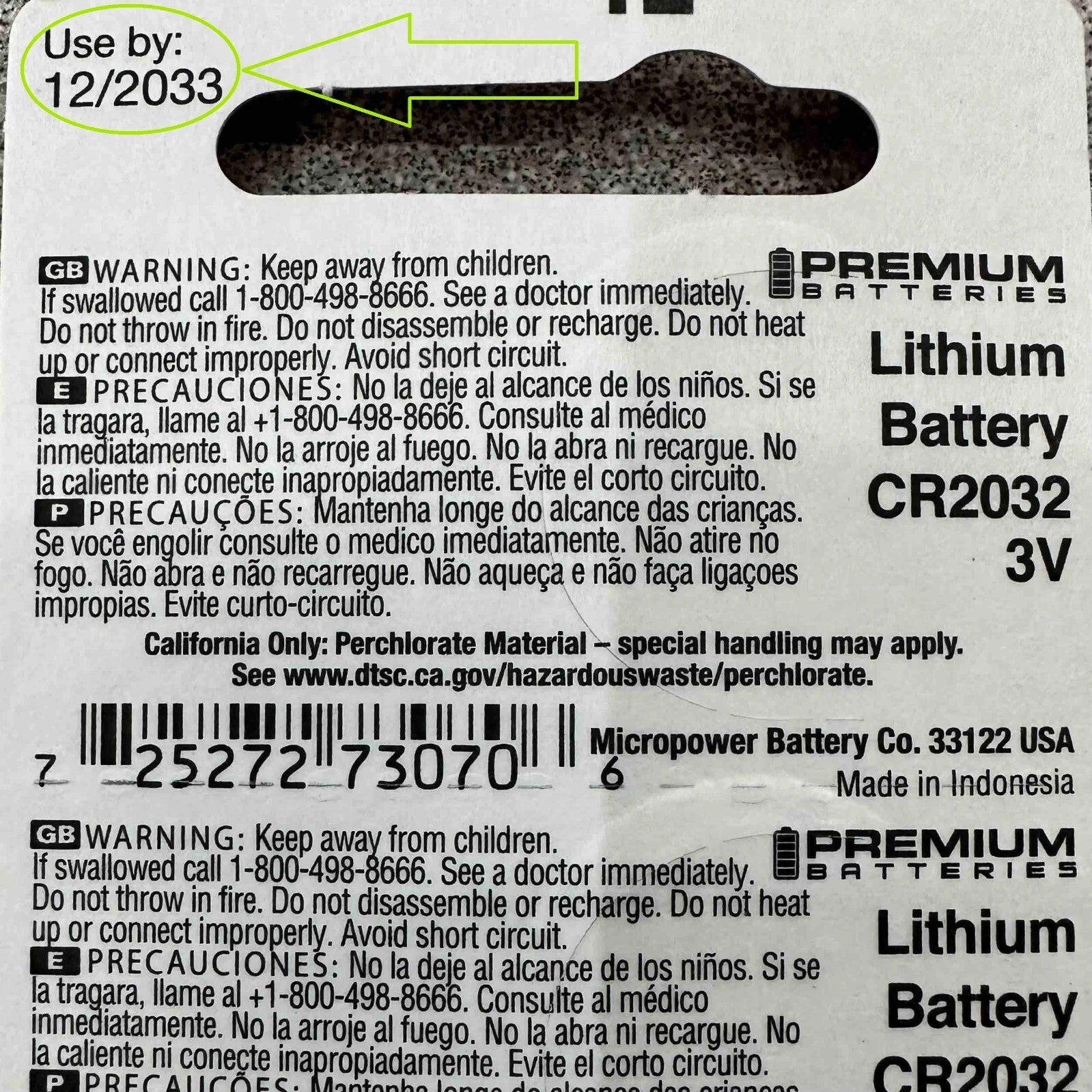 2 x SUPER FRESH Panasonic CR2032 CR 2032 Lithium Battery 3V Coin Cell Exp. 2033