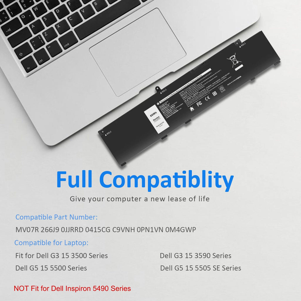 MV07R/266J9 Battery For DELL Inspiron G3 15 3500 3590 G5 15 5500 5505 SE Series