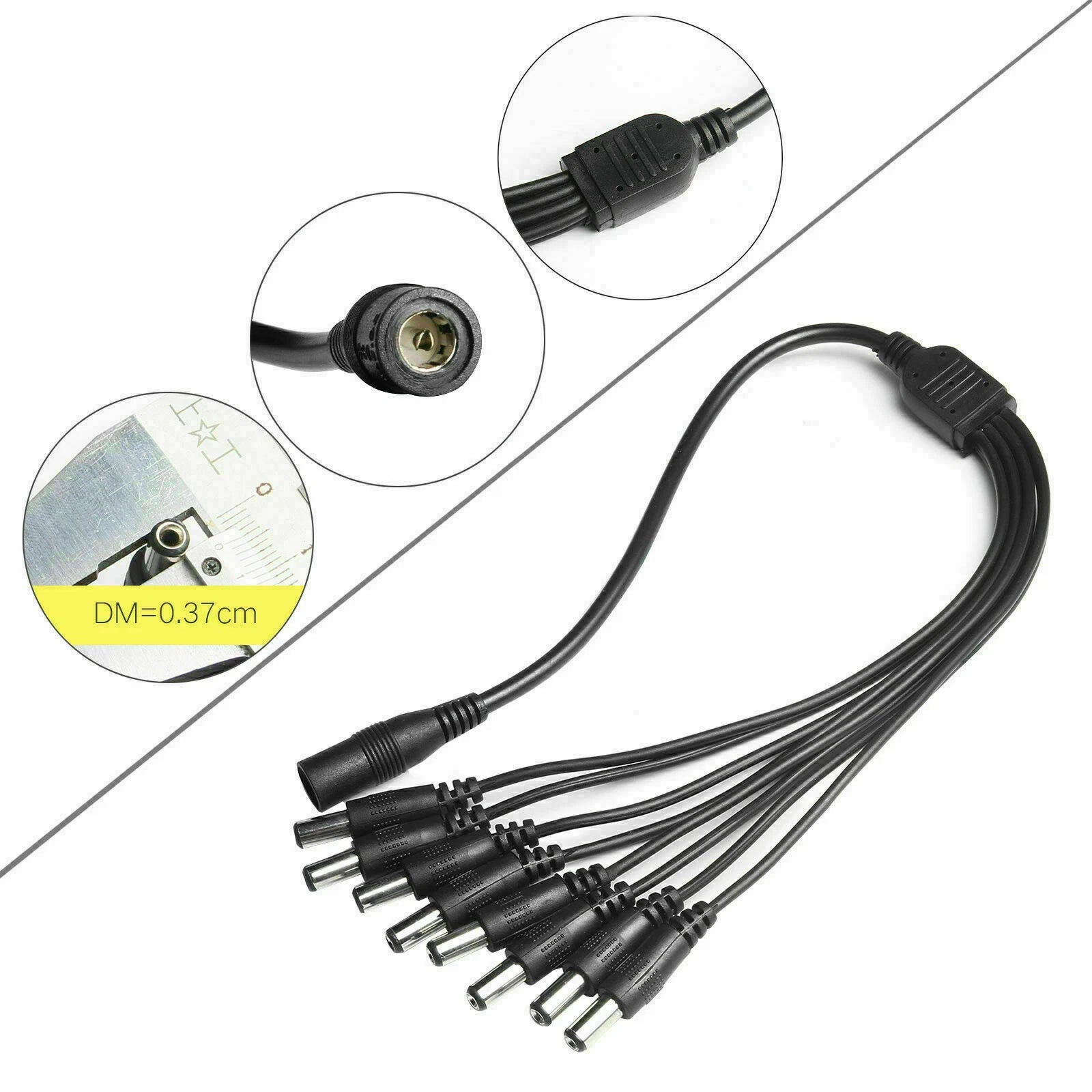 12V 5A 8 Ways Power Splitter Adapter Charger For Analog AHD DVR Camera RGB LED