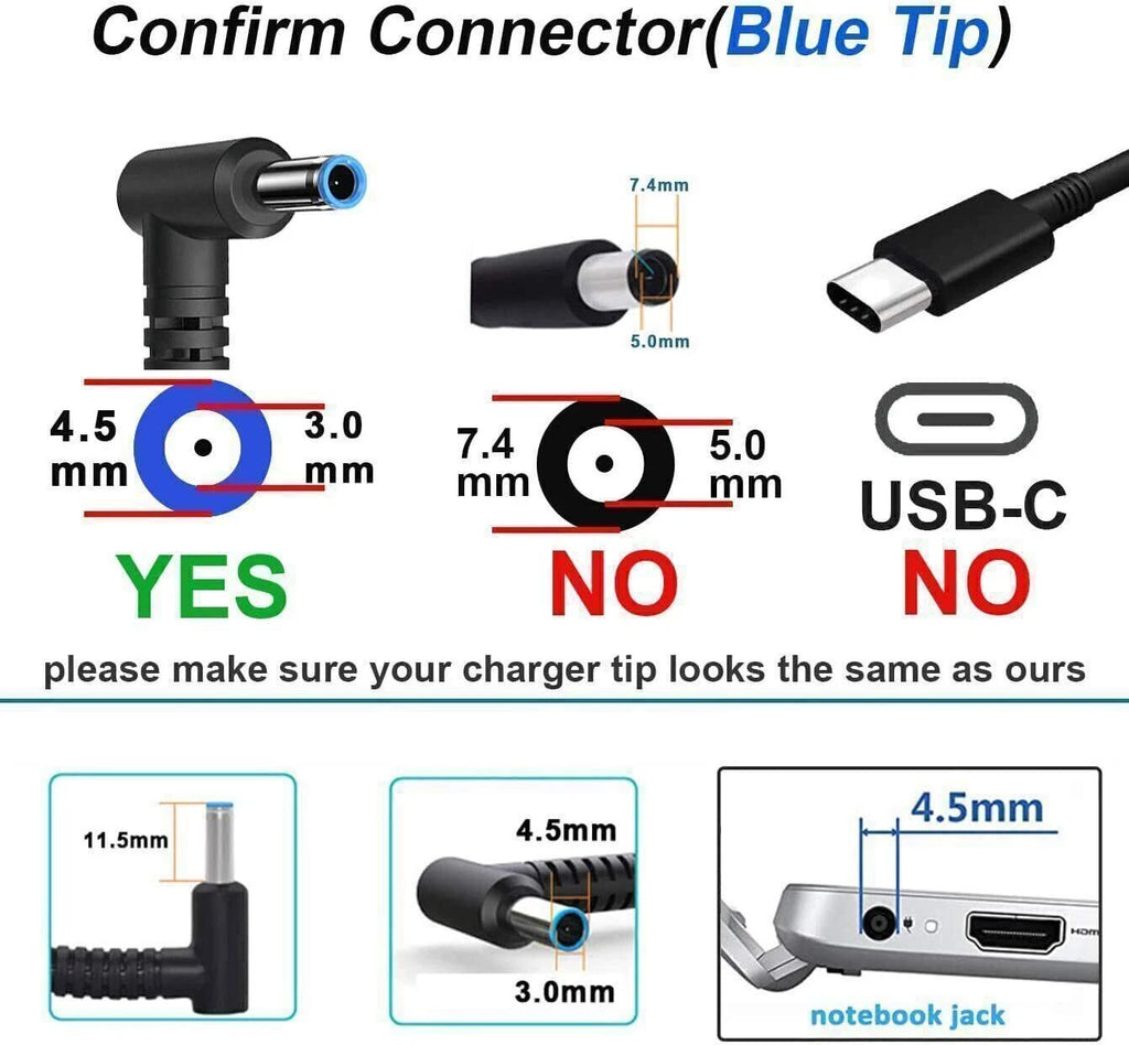 3-Tips For HP blue tip 19.5V 45W 65W Laptop AC Adapter Cargador De Computadora
