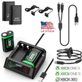 For XBOX ONE 360 Controller Play Dual Charging Dock+2x Rechargeable Battery Pack