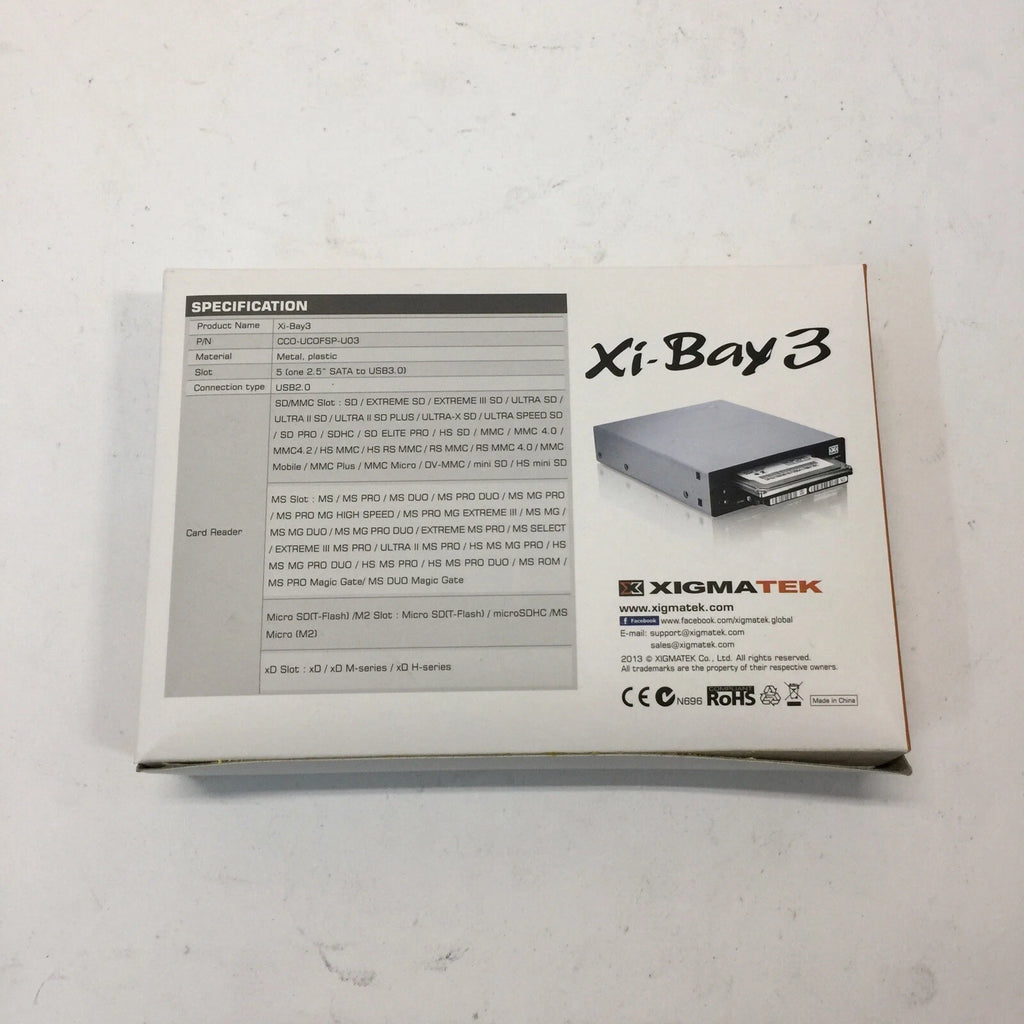 XIGMATEK Xi-Bay 3 USB3.0/2.0 Multi-Memory Card Reader With 2.5" HDD Dock