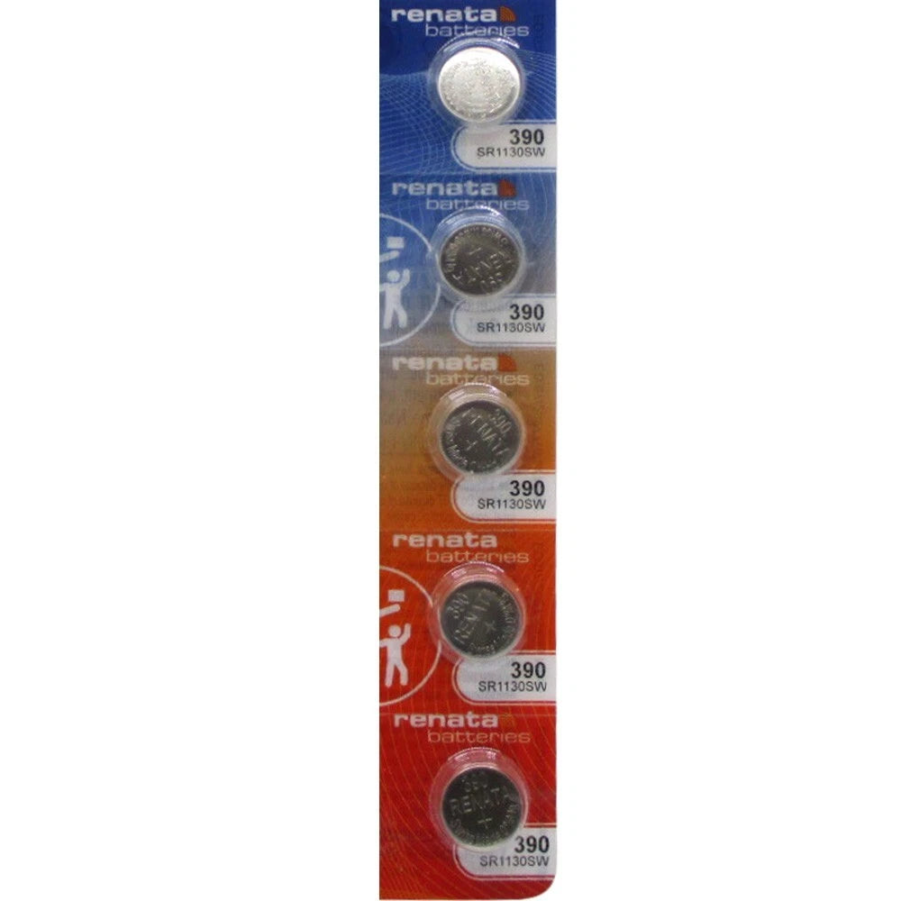 5 Renata 390 Watch and Calculator Batteries