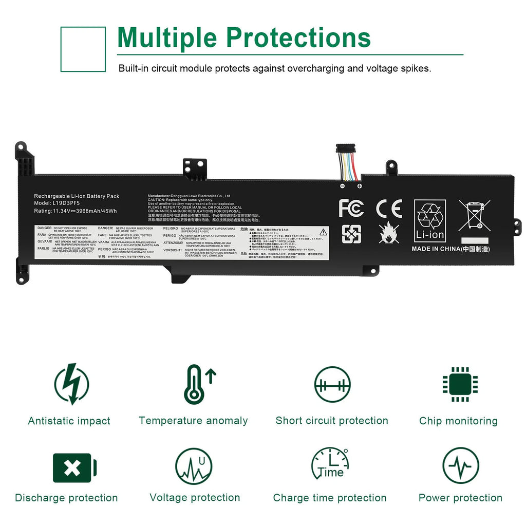 L19D3PF5 L19C3PF7 Battery for Lenovo IdeaPad 3-14IML05 3-14IIL05 Series 45Wh