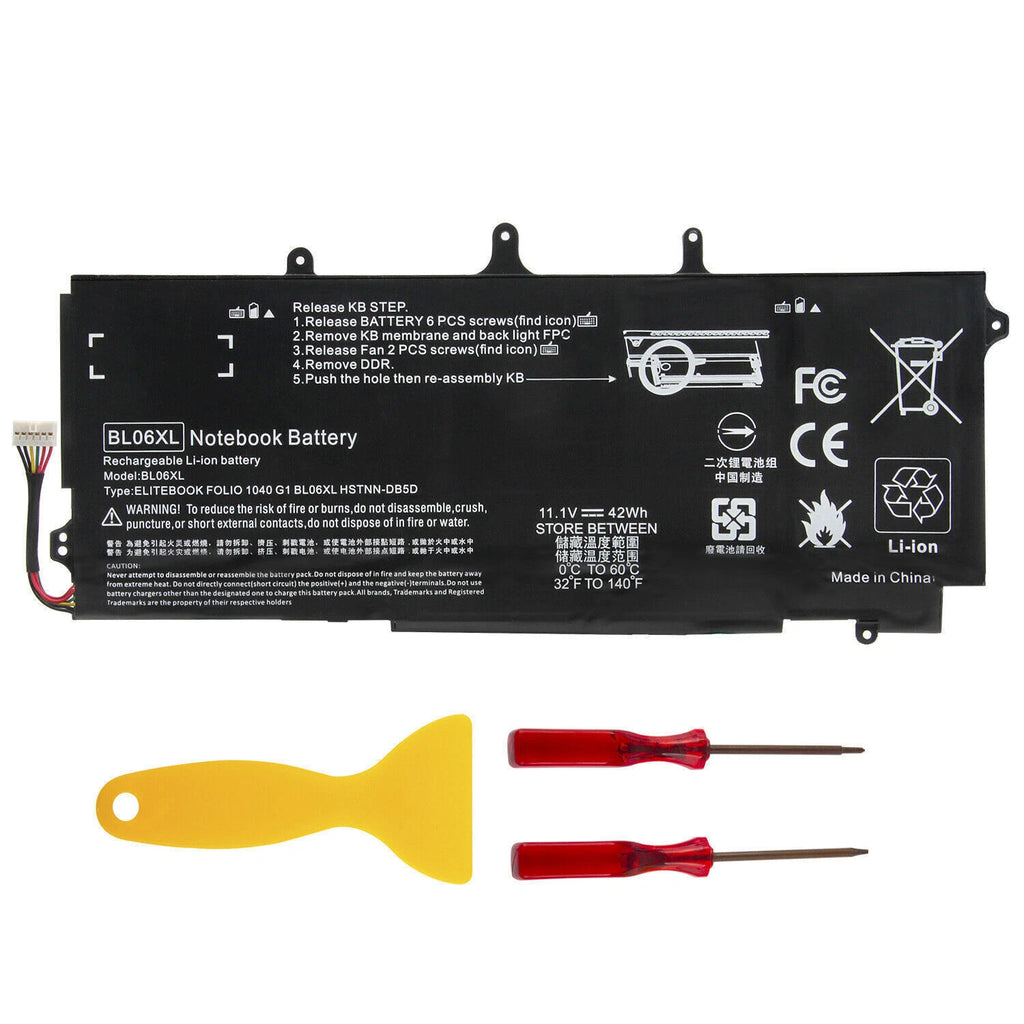 BL06XL Battery For HP EliteBook Folio 1040 G0 G1 G2 Spare 722297-001 HSTNN-W02C