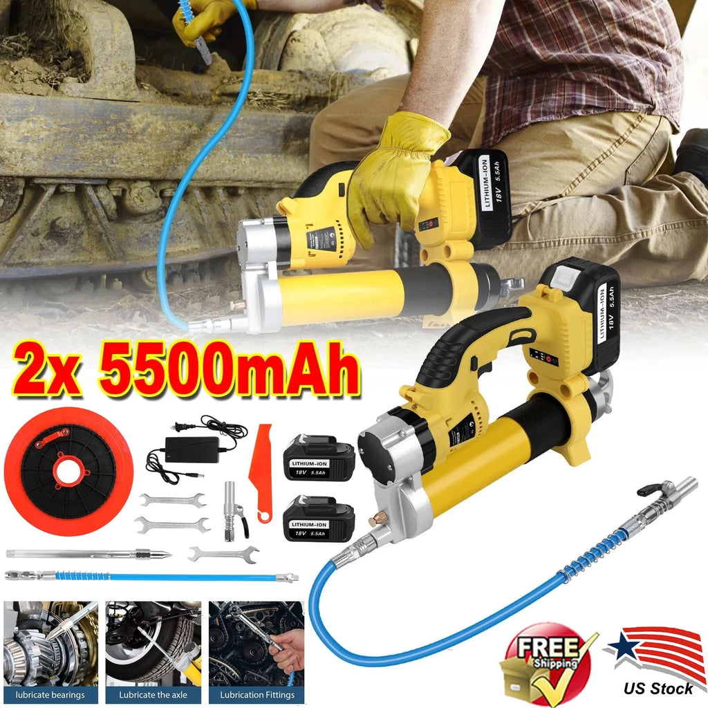 400CC Electric Cordless Grease Gun For Makita 18V /w 2x 5.5Ah Battery 23000r/min