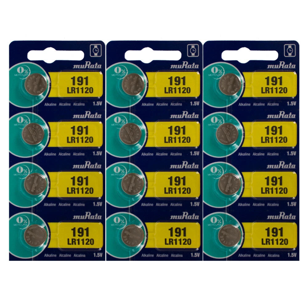 Murata LR1120 1.5V Alkaline Coin Cell Battery - 12 Pieces Tear Strip