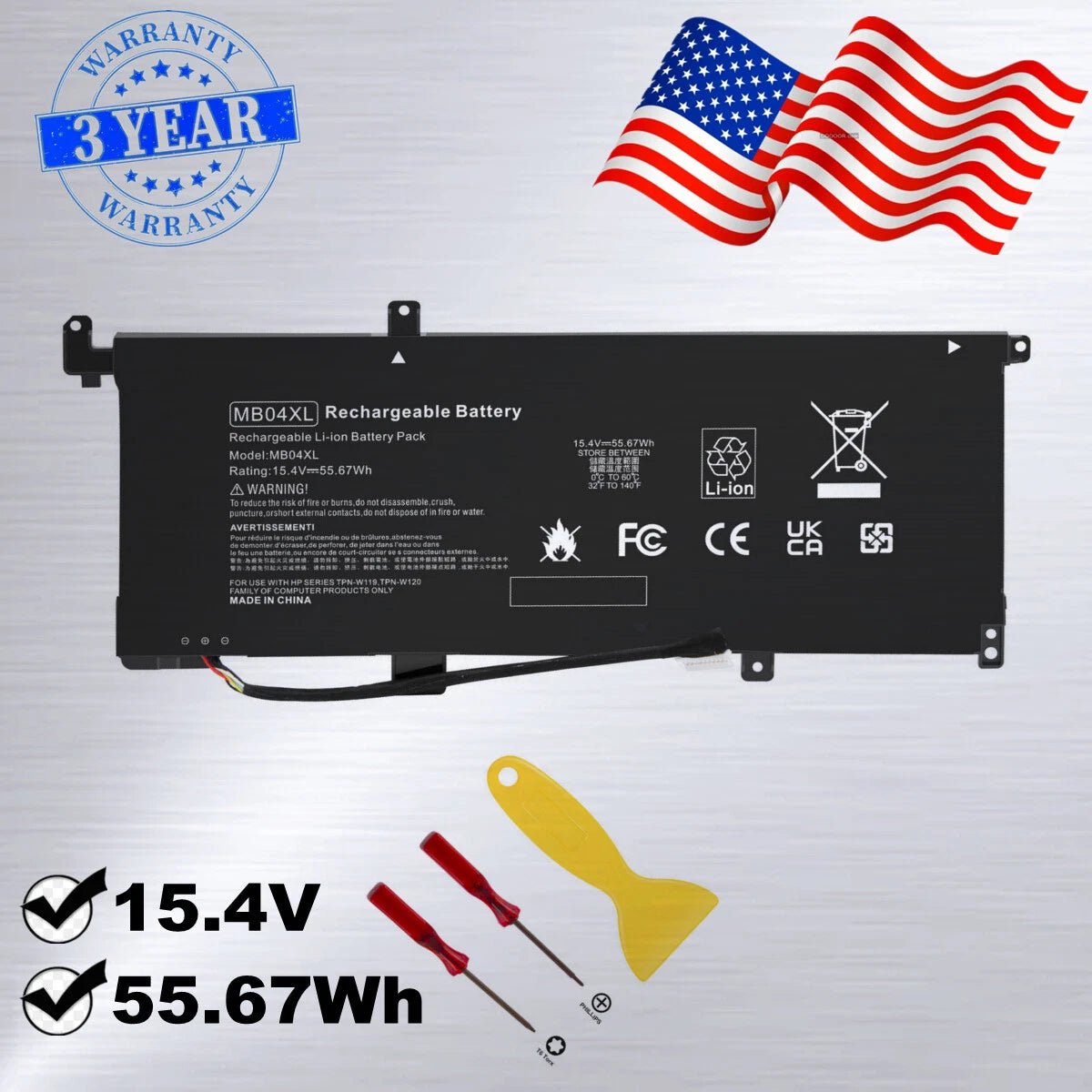MB04XL Battery For HP Envy X360 M6 15-AQ 15-AR 844204-850 843538-541 HSTNN-UB6X
