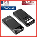 Portable Power Bank 20000mAh Fast Charging Battery with 3 Built in Cables Black