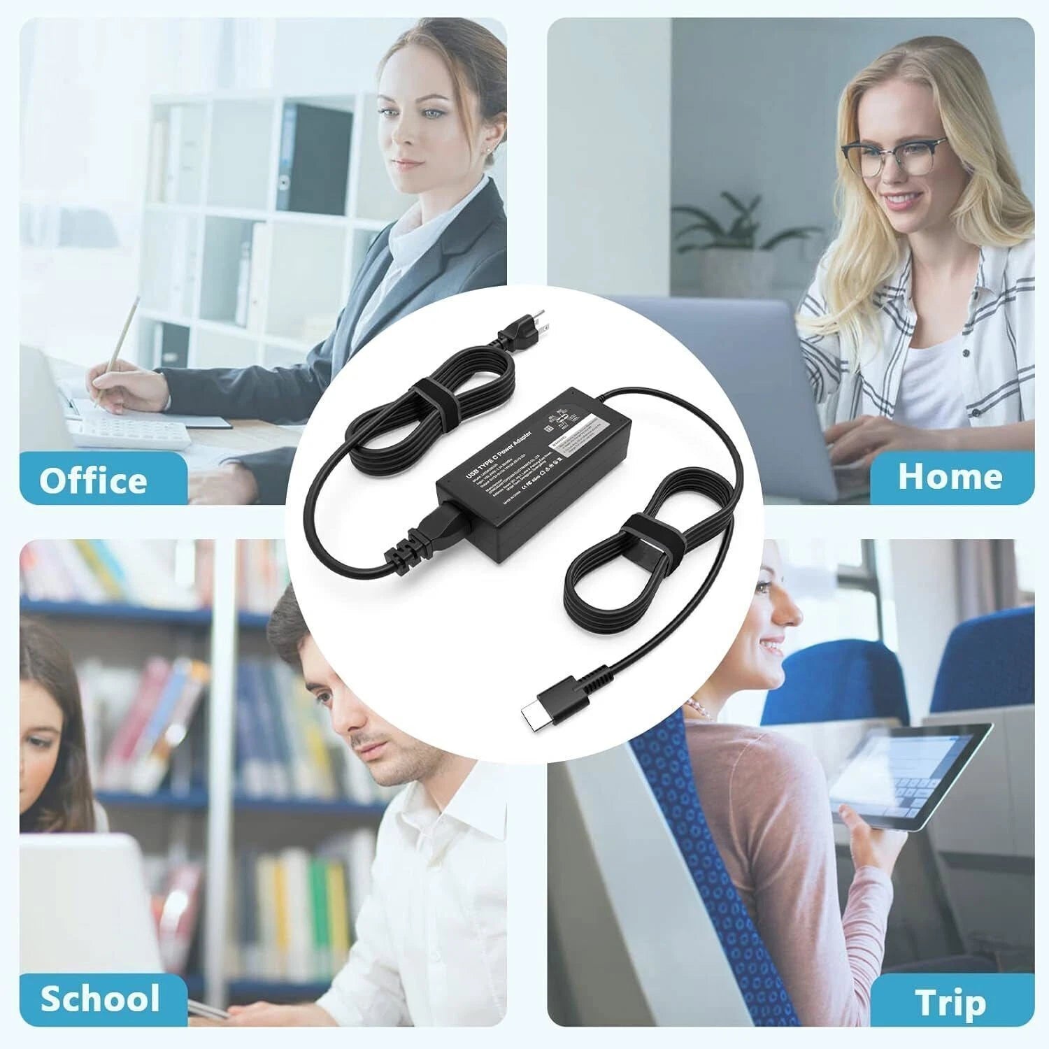 60W 65W USB-C Laptop Charger for Dell Latitude 5540 3450 7440 7430 5530 5550