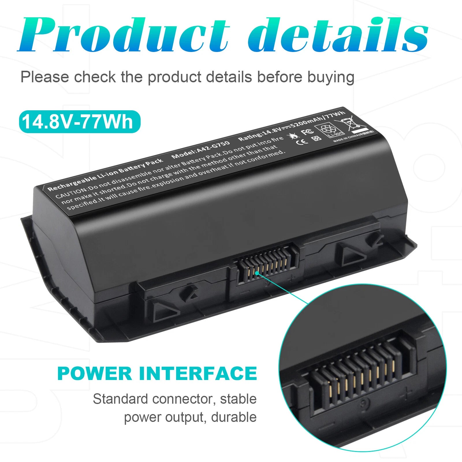 Laptop Battery for ASUS ROG G750JS G750 G750J G750JM G750JW G750JX A42-G750 PC
