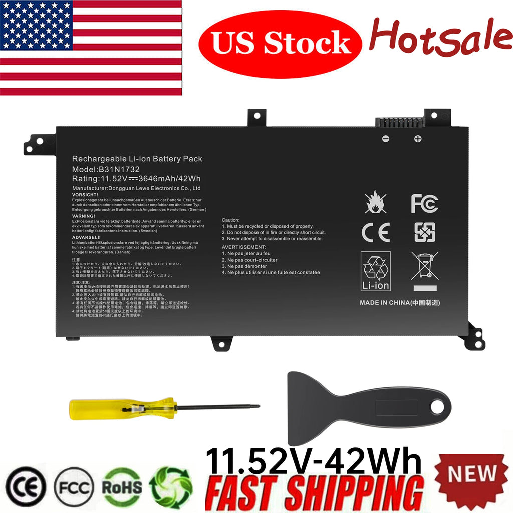 B31N1732 B31Bi9H Battery For ASUS VivoBook S14 X430FA X430FN R430FA V430FN 42Wh