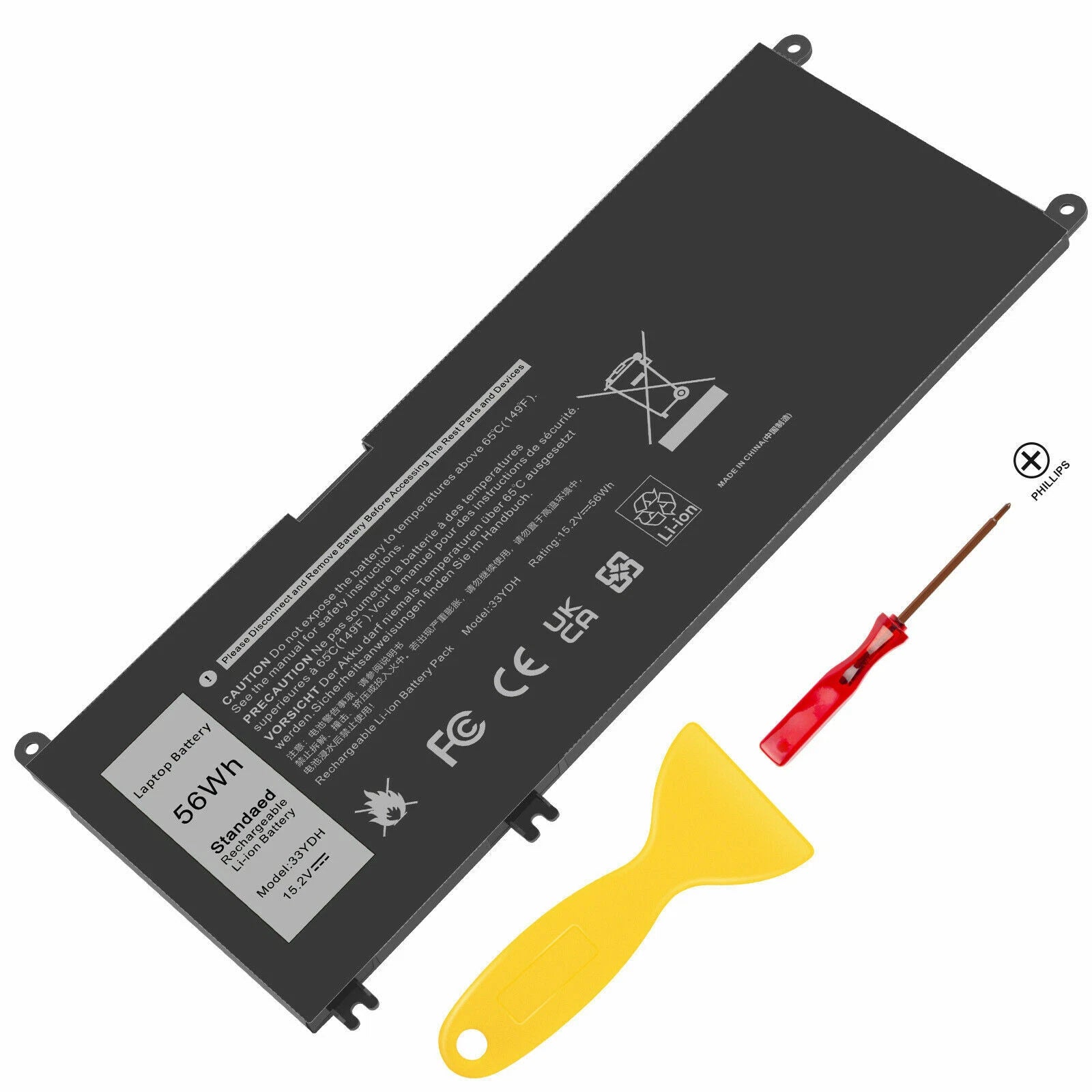 56Wh Battery For Dell Latitude 3380 3480 3490 3580 3590 Series 7FHHV W7NKD 33YDH