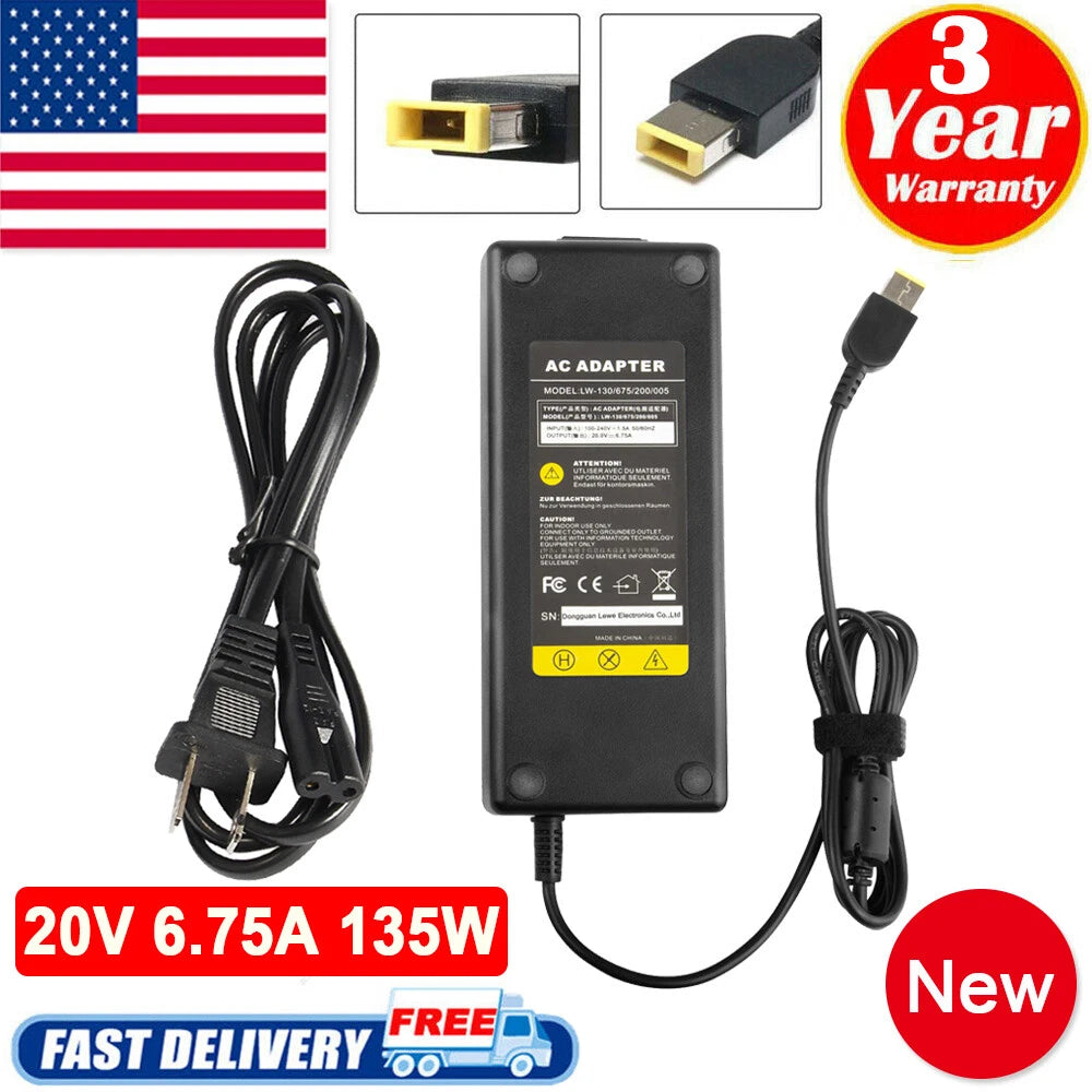 New 135W AC Adapter Charger Power Cord For Lenovo ThinkPad X1 Extreme 20MF 20MG