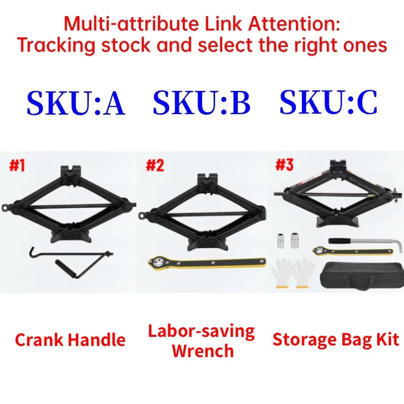 2.5 Ton Scissor Jack Carrying Bag for Car Van Garage Crank Wrench Speed Handle