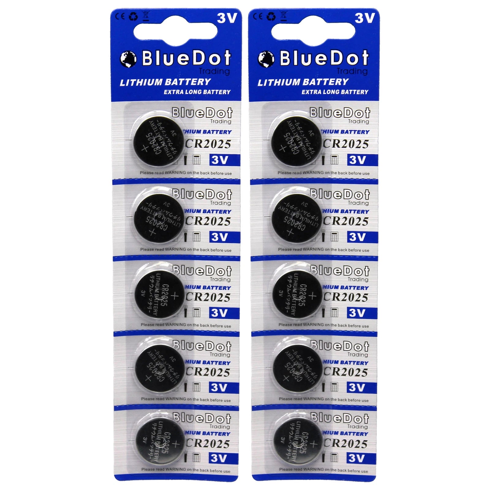 10 Brand New CR2025 Lithium CR 2025 3 Volt Coin Battery - FROM USA FREE SHIPPING