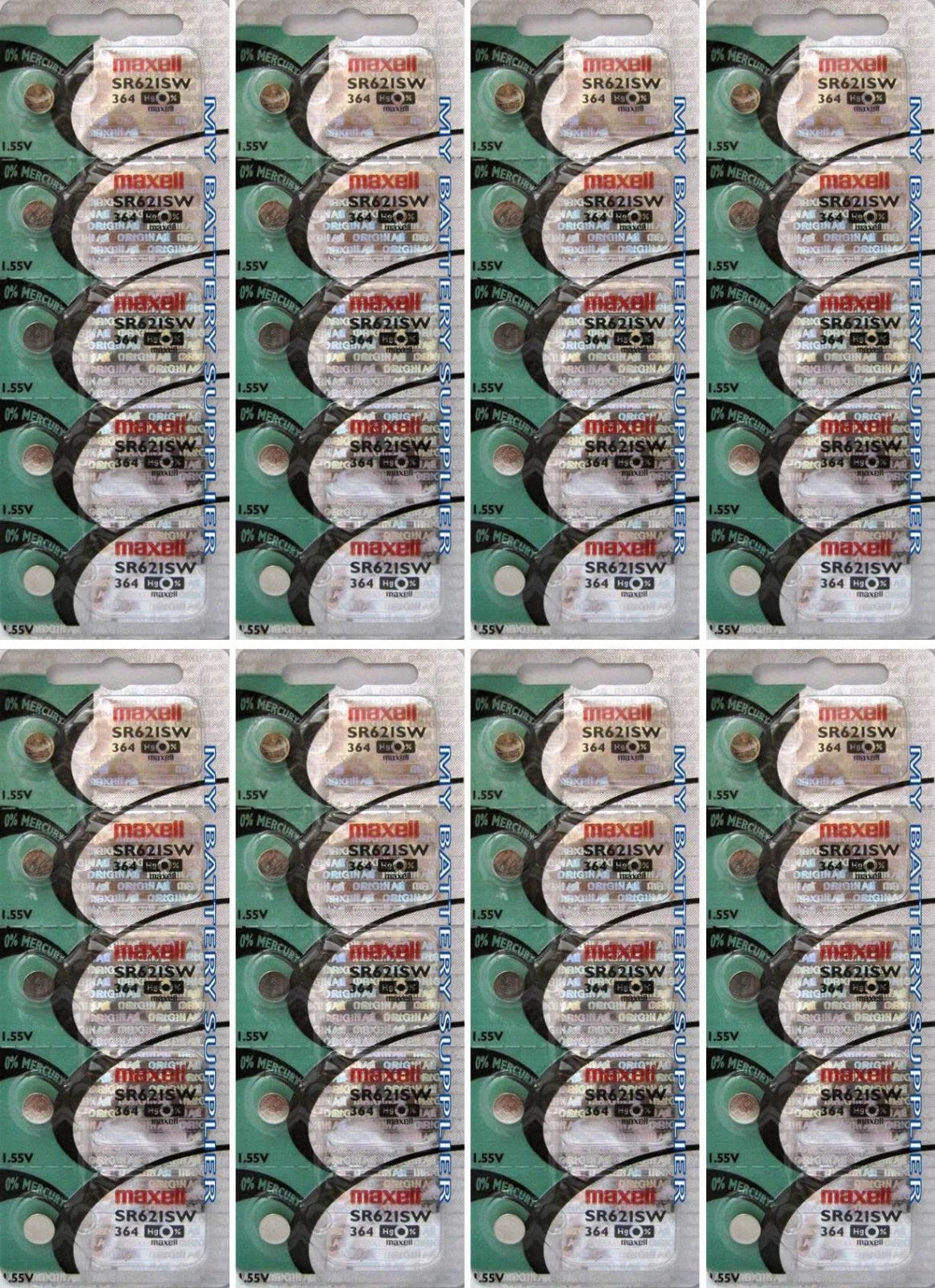 40 Pcs Maxell Silver Oxide 364 SR621SW Batteries