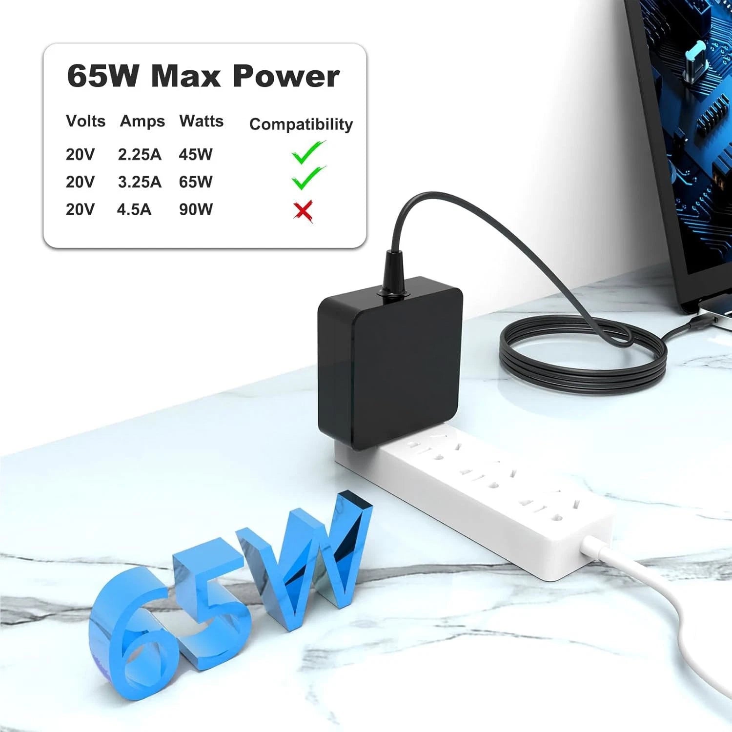 65W AC Adapter Charger for Lenovo ThinkPad X1 tablet Yoga 5 pro Type-C USB-C