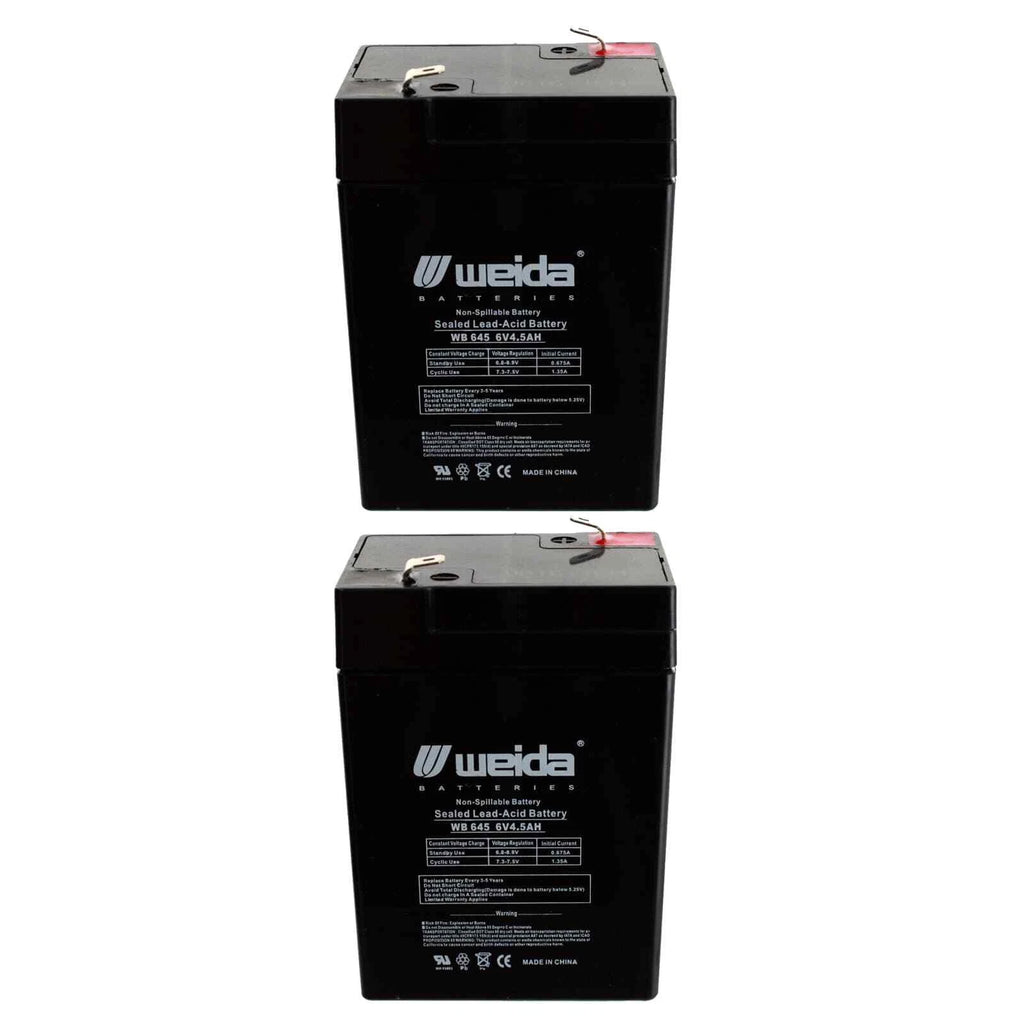 NEW 2pc 6V 4.5Ah SLA Battery WB645 For UB645, D5733, NP4.5-6