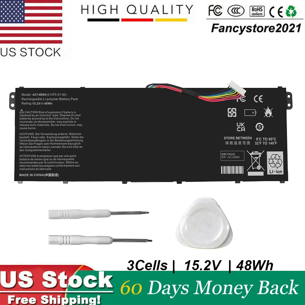 AC14B8K 48Wh Battery for Acer Chromebook CB5-311 CB3-531 CB5-571 4ICP5/57/80 PC