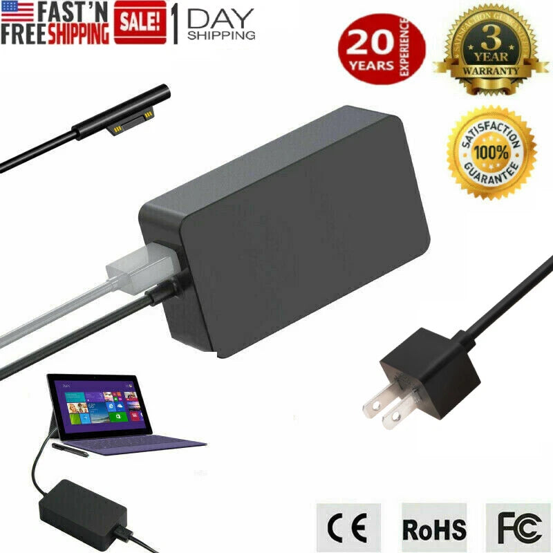 Power Supply Adapter For Microsoft Surface 2 3 RT, Pro 1 2 3 4 5 6 7 X, GO BOOK