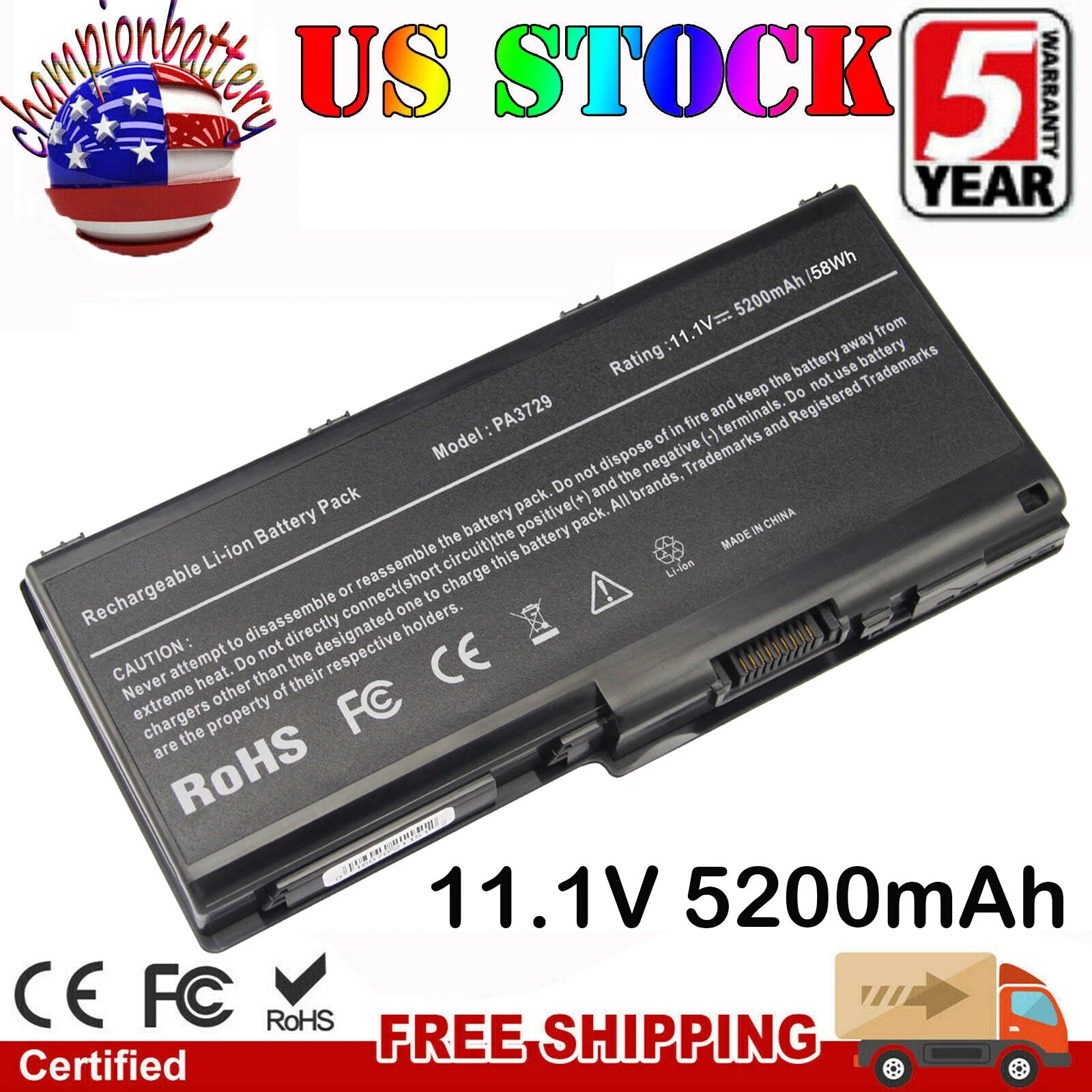 Battery For Toshiba Qosmio X500 X505 Satellite P500 P505 P505D PA3729U-1BRS