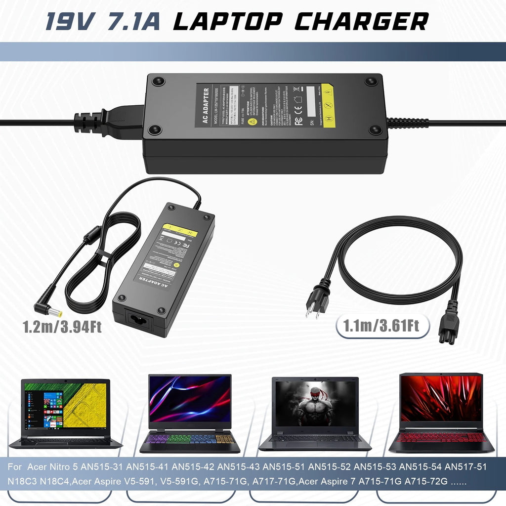 For Acer 135W AC Adapter PA-1131-16 for Acer Nitro 5 AN515-53-55G9 AN515-53-52FA