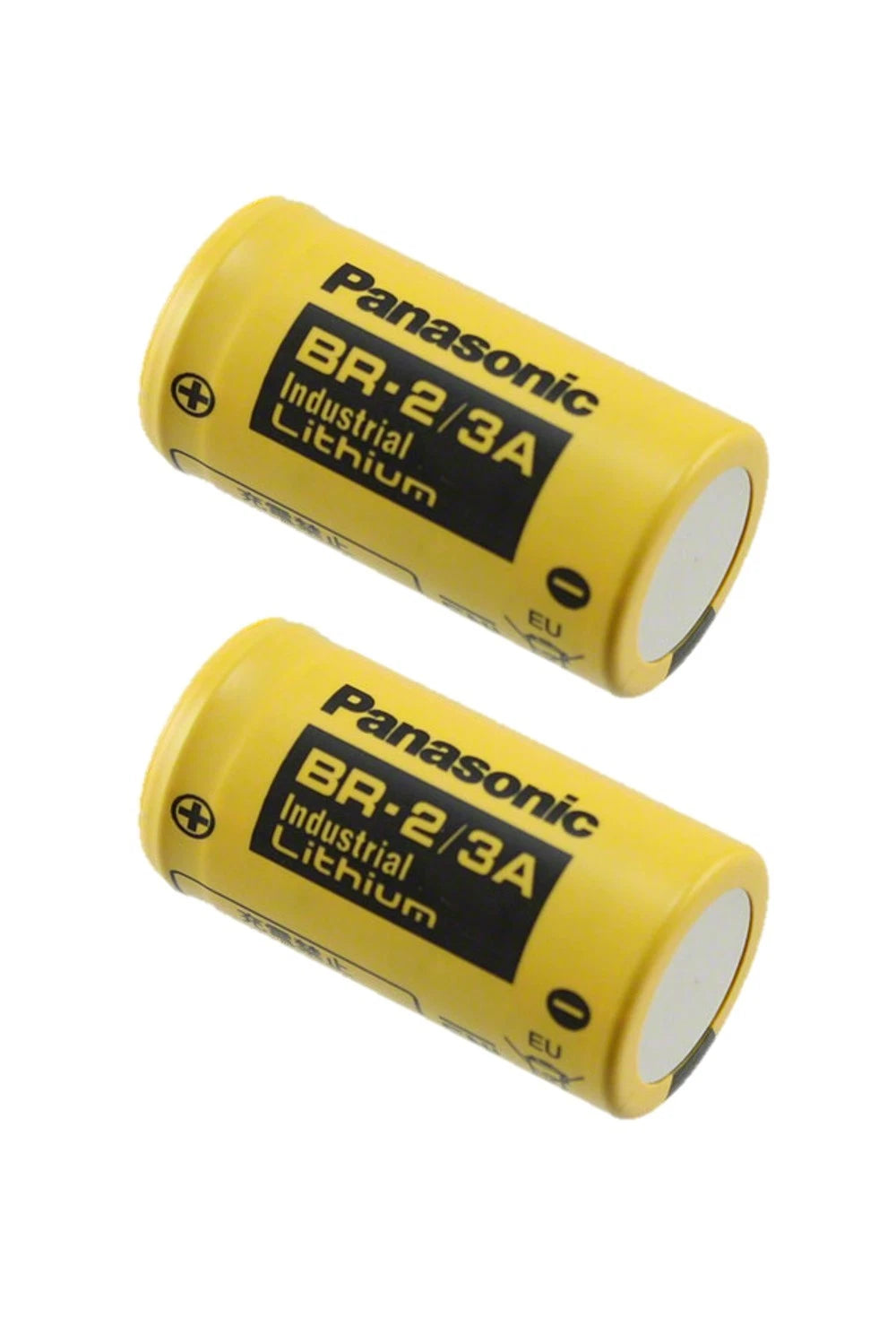 2 Panasonic BR 2/3A Size 3 Volt Lithium Industrial Batteries