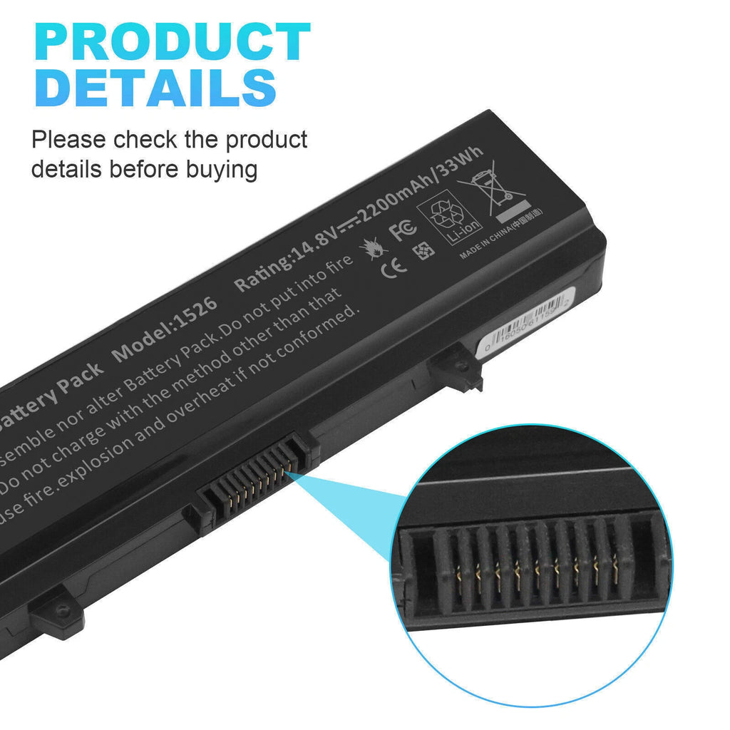 Battery For Dell Inspiron 1525 1526 1545 1546 GW240 RN873 X284G M911G 0XR694
