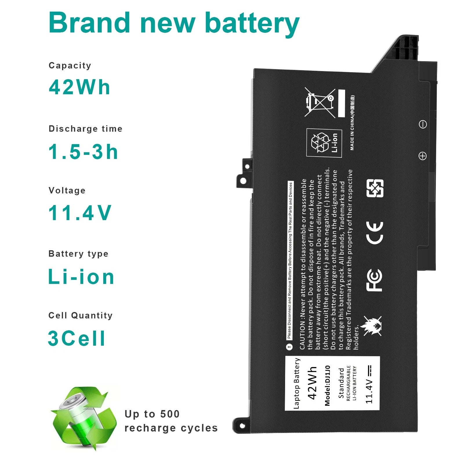 ?LOT 10x DJ1J0 Battery For DELL Latitude 12 7000 7280 7480 PGFX4 451-BBZL US