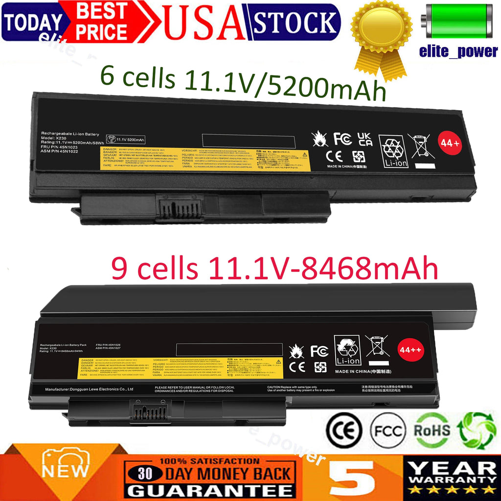 6/9Cell Battery For IBM Lenovo ThinkPad X220 X220i X220s X230 X230i X230s 44/44+