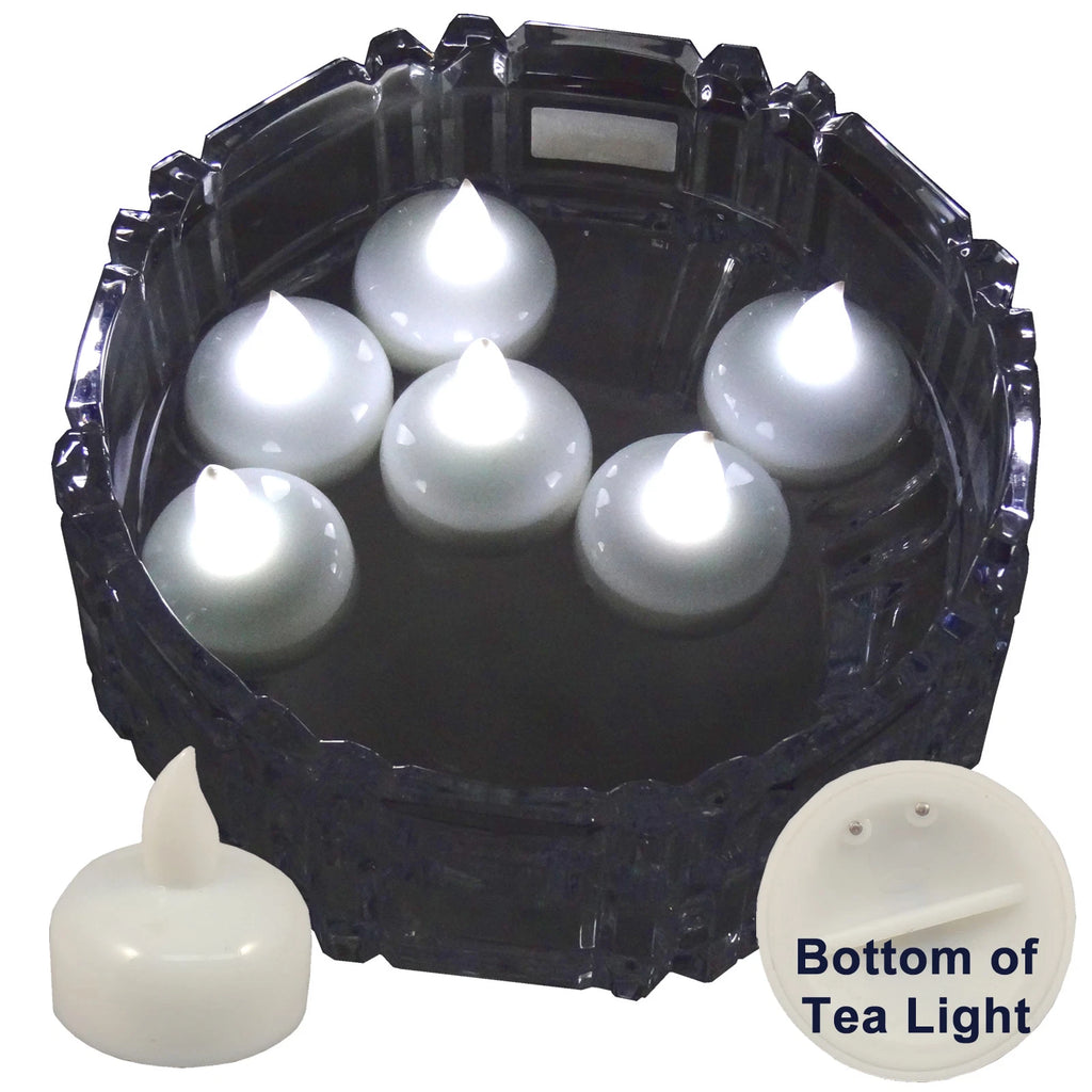 6 Flameless Floating LED tealight Candle Battery operated WHITE tea lights NEW