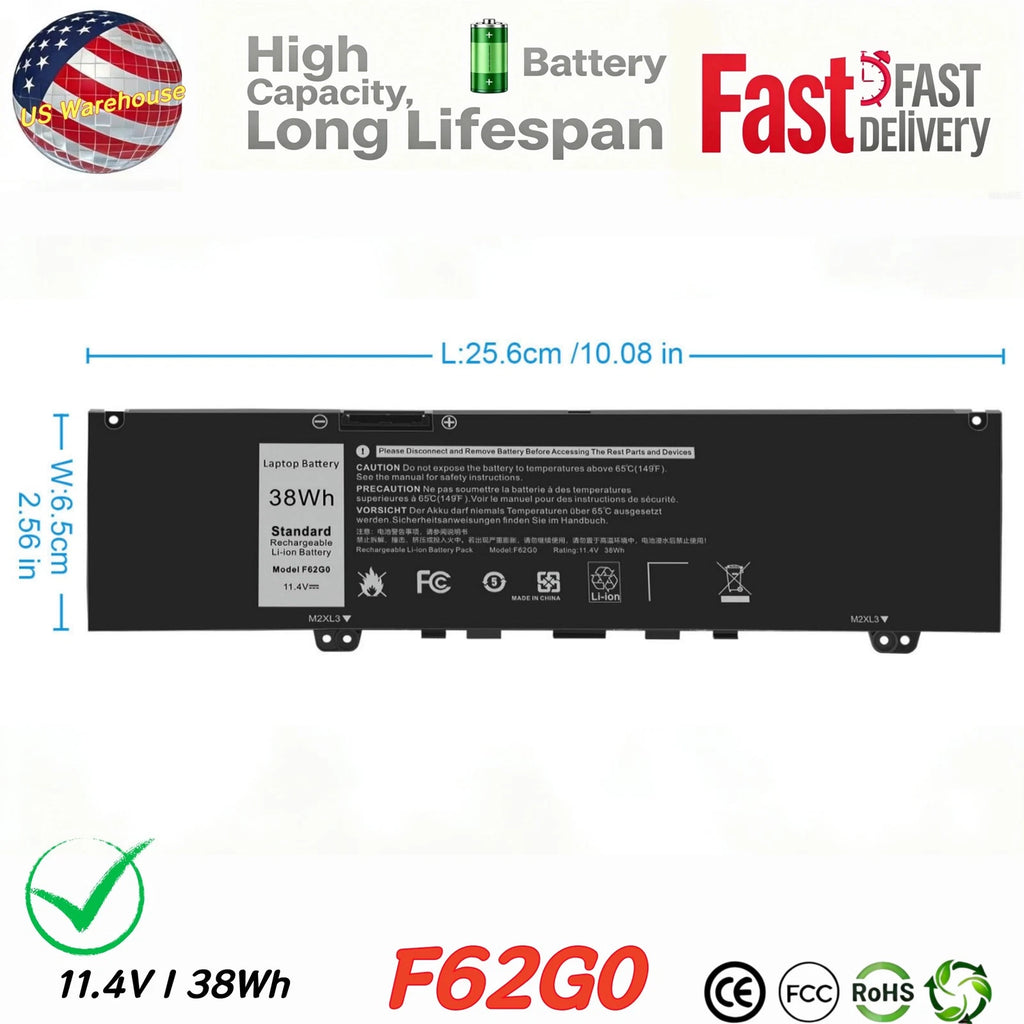 ?F62G0 Battery for Dell Inspiron 13 7000 P83G P83G001P91G001 Vostro 5370 F62GO
