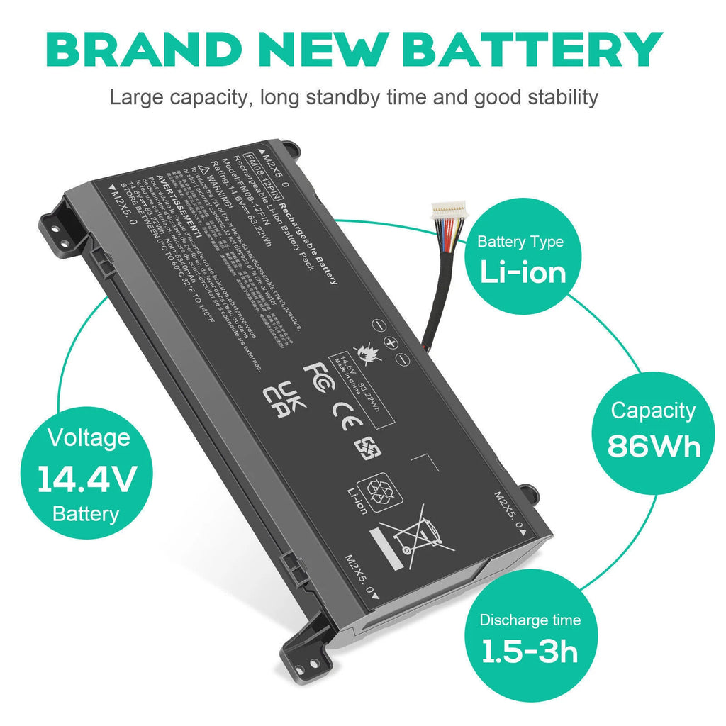 FM08 Battery for HP Omen 17-AN014NG 17-AN012DX 17-AN041NG 922753-421 16pin/12pin