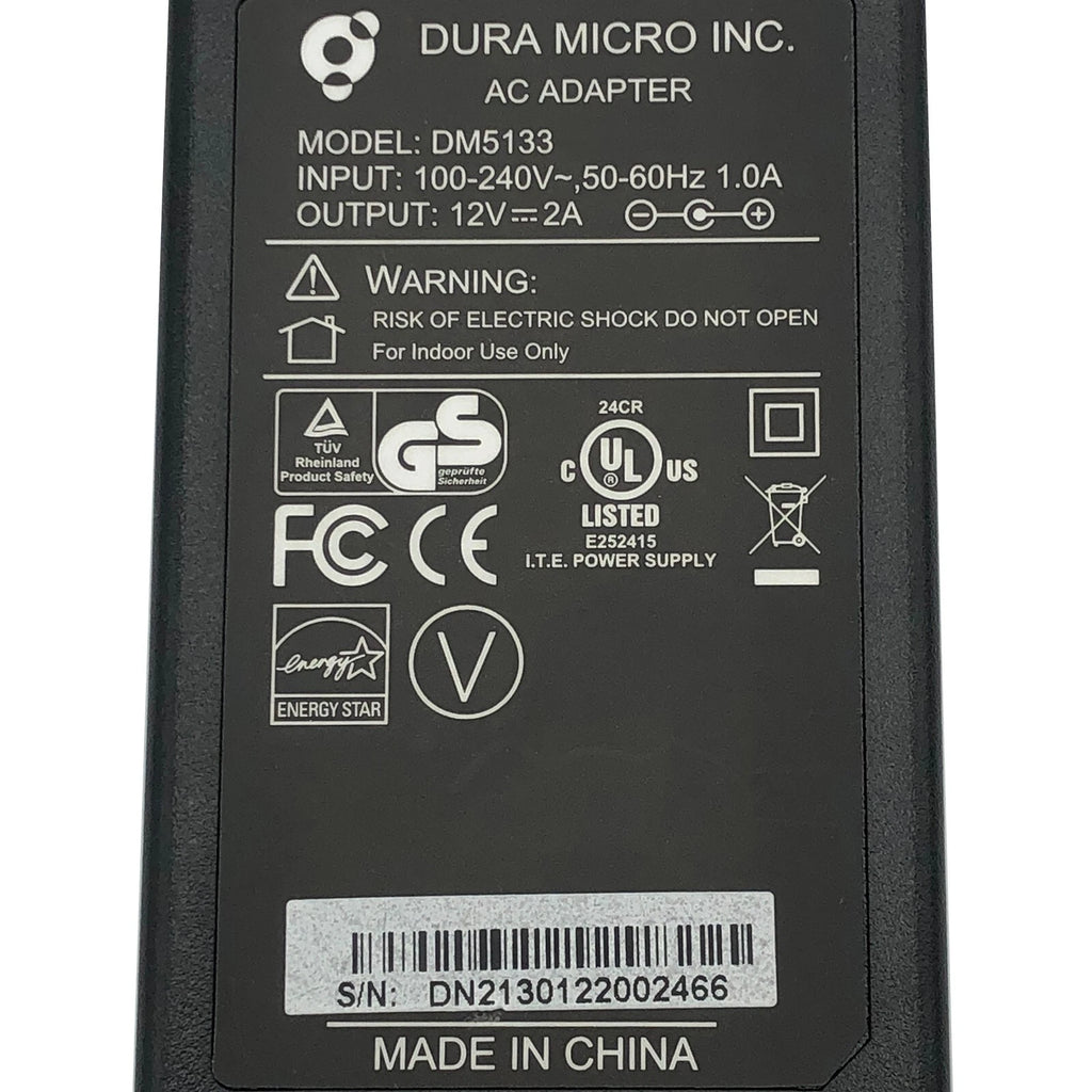 NEW Original Dura Micro Inc DM5133 AC Adapter 12V 2A 24W Power Supply 5.5x2.1mm